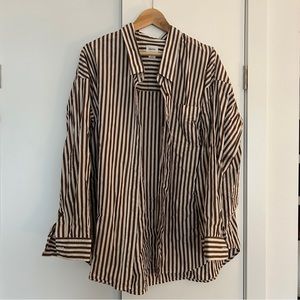 Wilfred Free Aritzia Striped Button Down Shirr